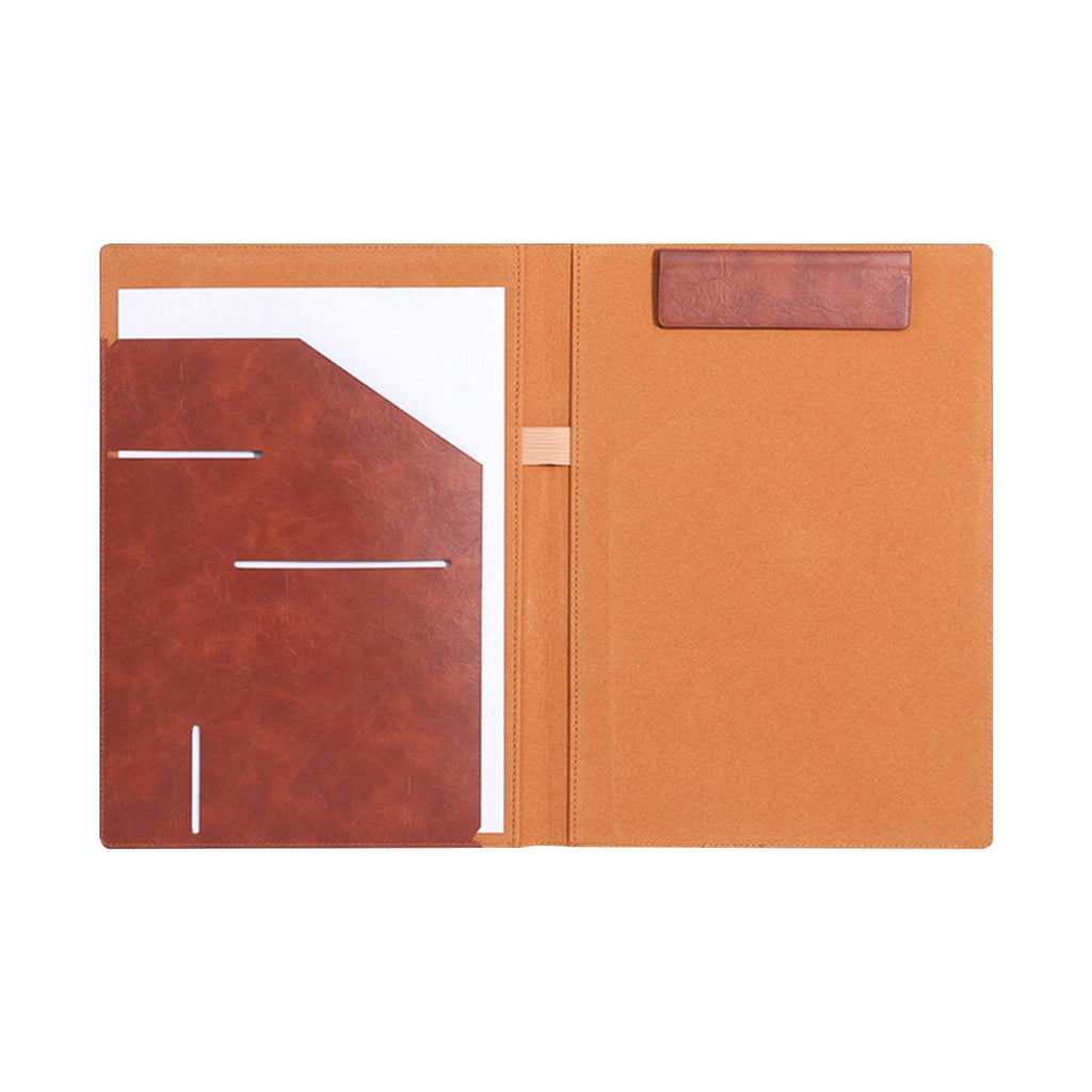 Leather Magnetic Folder Bohu Brown, Clipboard Folder Work Folder Portfolio Padfolio Resume Folder with Pocket Premium...