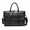 Briefcase Black - Portable Stylish Laptop Package with Multiple Compartments - Waterproof Leather-like Design,Suitabl...