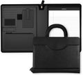 POPRUN Professional Zippered Portfolio Binder - Leather Padfolio Organizer with Notepad, Tablet Sleeve & Handles for ...