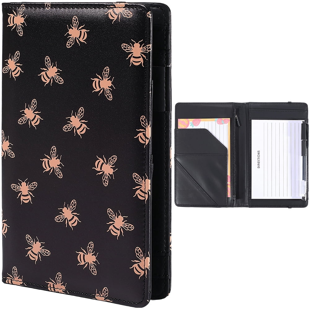PU Leather Clipboards Portfolio Folder Leather Padfolio Binder Storage Clipboard with Cover Card Holder Notepad Elastic Closure Pen Loop for