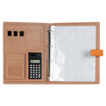 A4 Leather 3 Ring Padfolio Portfolio, Built-In Clipboard and Calculator, Business Planner Organizer for Office Work I...