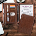 A4 Business Padfolio Binder with Zipper, Vegan Leather Professional Portfolio Organizer with 3-Ring Binder, Notepad & Resume Holder for Meet