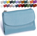 Precious Unisex Pebble Leather Wallet - RFID Blocking Slim Bifold Card Holder with Zippered Coin Purse, Small Leather...