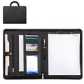 Executive Portfolio Organizer, A4 Faux Leather Zippered Padfolio with Handle, Multi-Pocket Business Document Folder f...