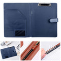 Professional Padfolio Portfolio Binder, Piano Noir Leather Interview Resume Folder w/Clipboard, Card Holder, A4 Notepad Holder Folio Portfol