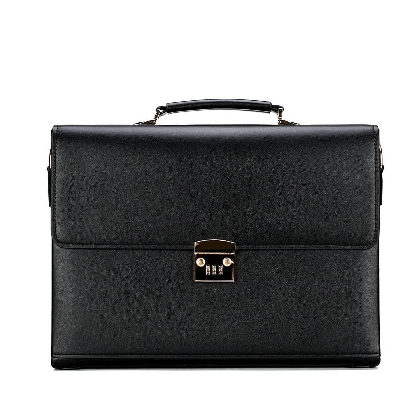 for Men Leather Portfolio Large Capacity Office Computer Bag