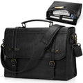 17 Inch Waterproof Vintage Leather Laptop Briefcase Large Laptop Satchel Computer Shoulder for Office Business Travel...