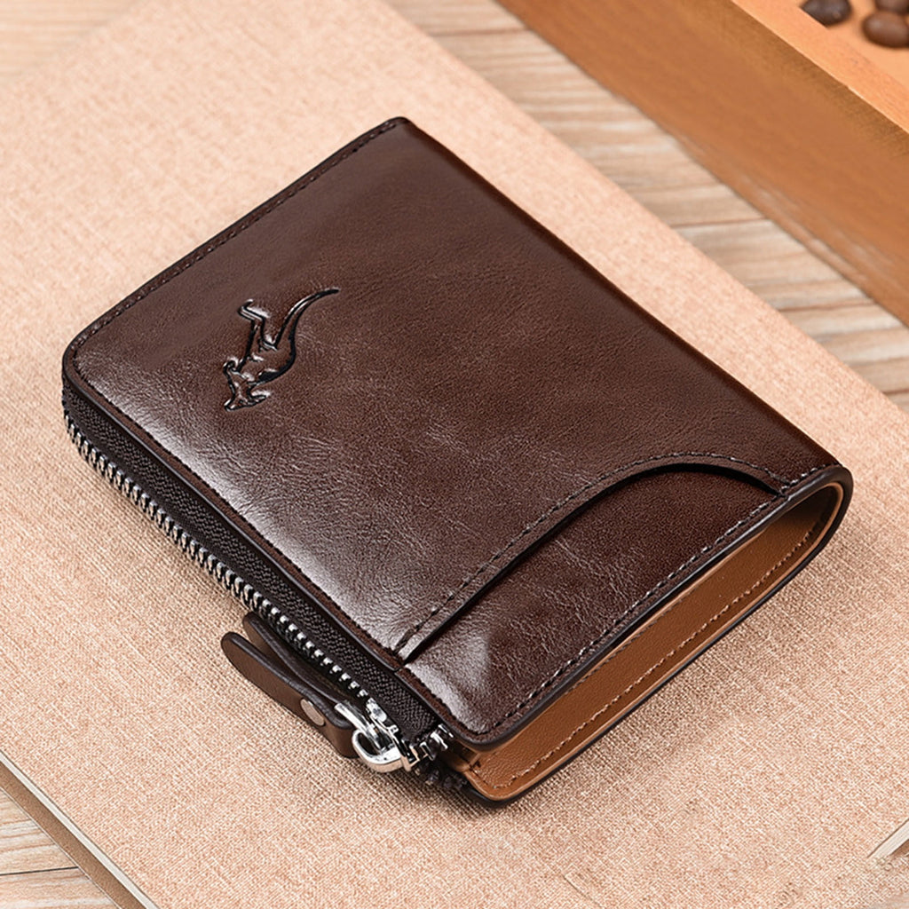 Wallet for Men Slim Bifold Credit Card Holder with Zipper Purse Large Capacity - Proof Fashionable Wallet