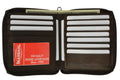 RFID Blocking Mens Leather Zippered Wallet RFID (C)