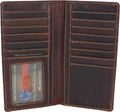 RFID Blocking Slim Long Bifold Vintage Leather ID Credit Card Holder Long Wallet