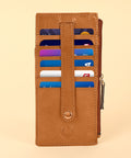 RFID Blocking Women's Wallet Vintage Leather All in One Card Case Holder Slim, Metallic Copper