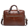 Leather Briefcase for Men Large Capacity 15.6 Inch Laptop Business Travel Shoulder Bag