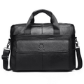 Leather Briefcases for Men 15.6 Inch Laptop Messenger Bag with Computer Shoulder Bag for Business, Travel, Work, Offi...