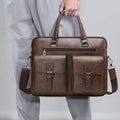 Textured PU Leather 3-in-1, Laptop-Friendly for Business Travel