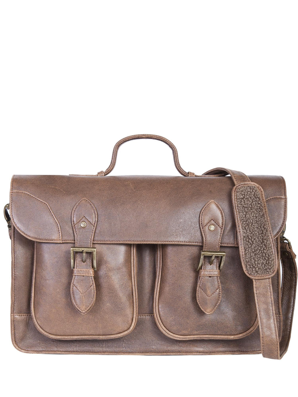 Scully Leather Aerosquadron Front Flap Briefcase with Buckles (Men's)