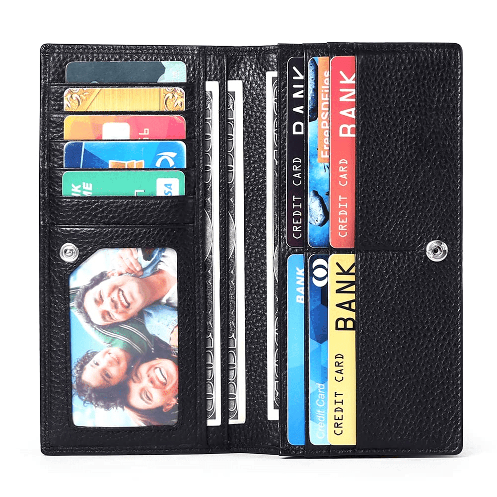 Wallets for Women RFID Blocking Ultra Slim Real Leather Credit Card Holder Clutch