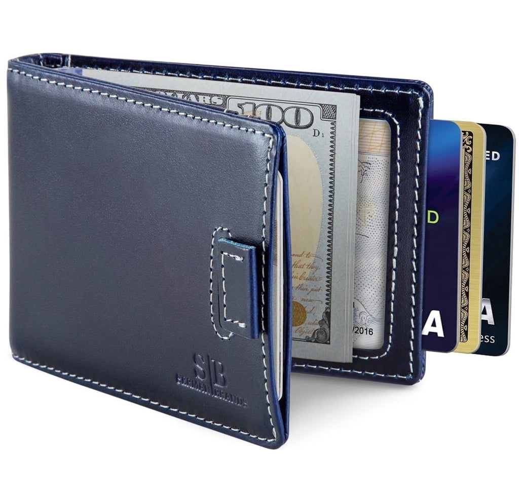 Slim Wallet Money Clips | Bifold Leather Wallet | RFID Blocking Minimalist Bifold Men Wallet | Stylish and Secure Wal...