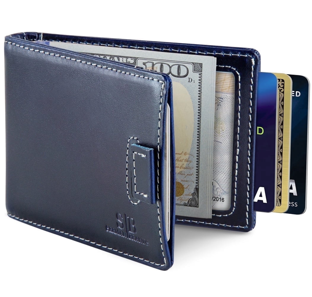 Slim Wallet Money Clips | Bifold Leather Wallet | RFID Blocking Minimalist Bifold Men Wallet | Stylish and Secure Wal...