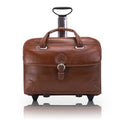 | | 15" Leather Patented Detachable -Wheeled Laptop Briefcase - Cognac