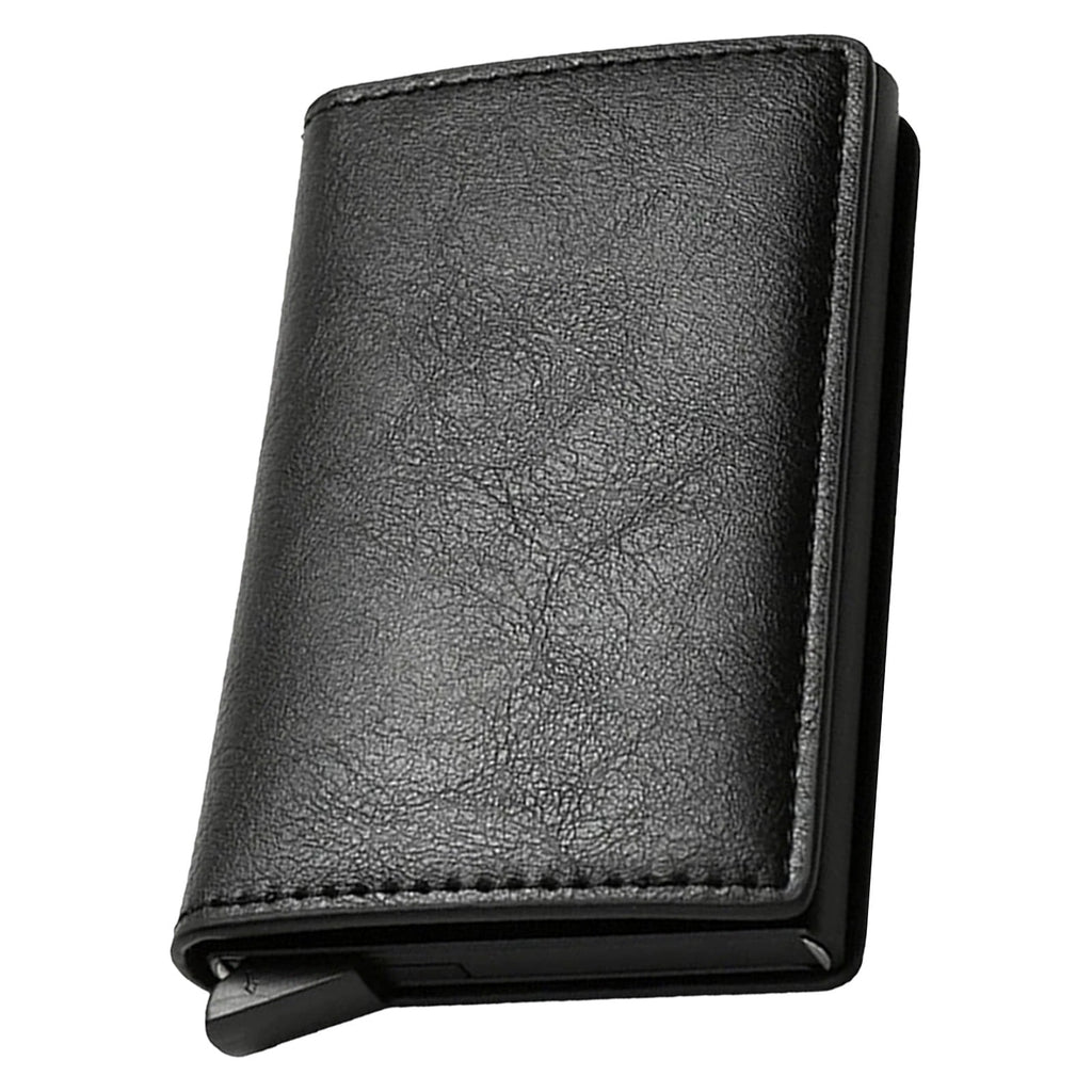 Simple Toggle Wallets for Men,Men's Simple Leather Wallet,Wallet with Smart Metal Pop Up Credit Card Holder,Credit Ca...