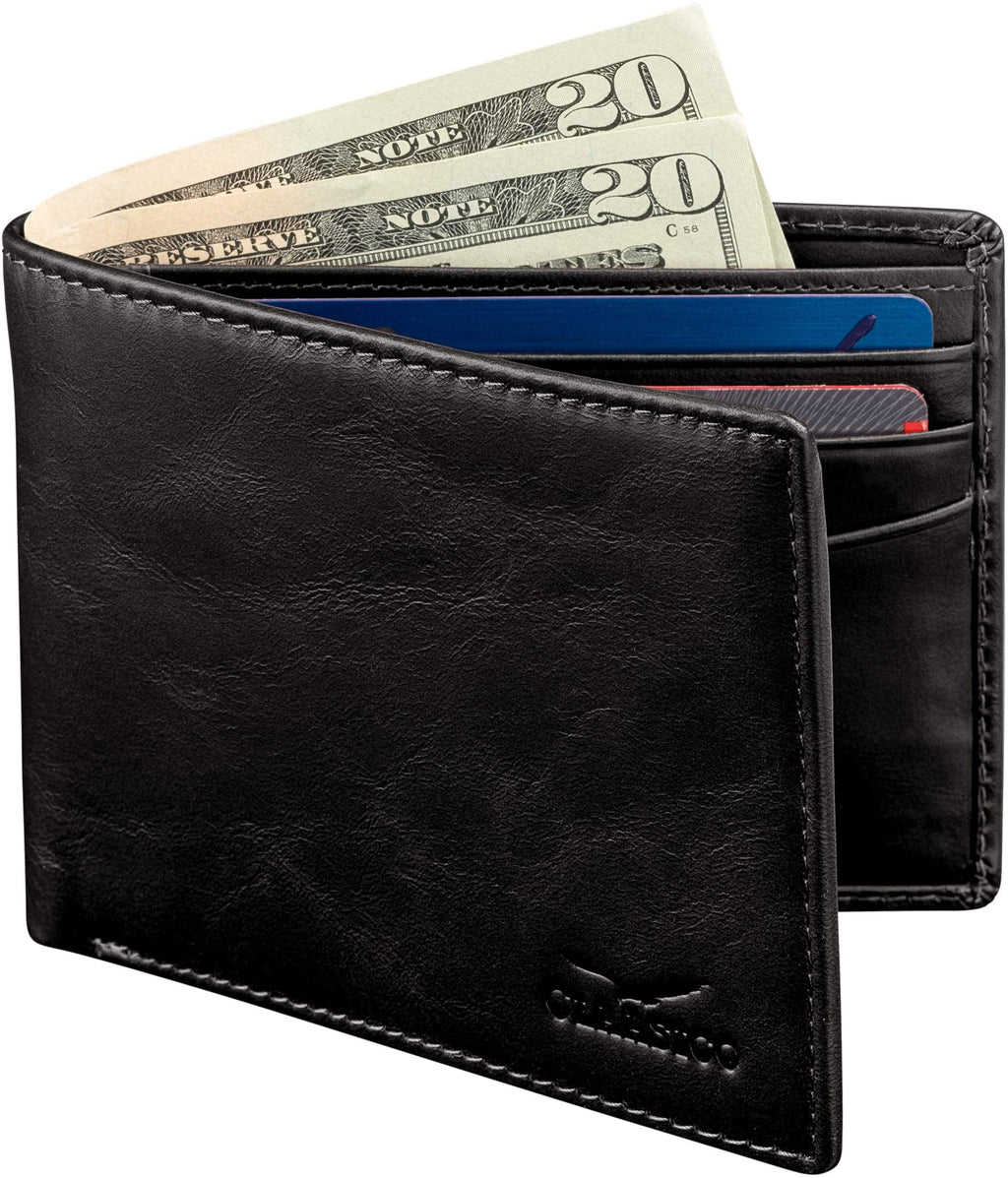 Slim Bifold RFID Bloking Wallet For Men Genuine Leather Packed In Stylish Gift Box