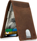 Slim Leather Wallet for Men – RFID Blocking Minimalist Front Pocket Wallet with Money Clip – Genuine Leather Bifold C...