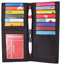 Slim Leather ID/Credit Card Holder Long Wallet with Pen holder