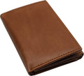 RFID Blocking Trifold Wallets for Men Genuine Leather Extra Capacity Middle Flap ID Tri-fold Men's Wallet Tan