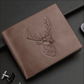 Buck/Deer Hunting Wallet for Men, Leather RFID Blocking Credit Card Holder, Mens Bifold Wallet