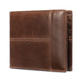 Men's Genuine Leather Simple Bi-fold Wallet Anti-theft RFID Card Holder