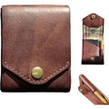 Handmade Leather Card Holder/, Slim Minimalist , Built-In Pen Slot, For Put Flat Banknotes For Daily Commuting, Busin...