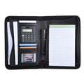 Portable Professional Business Portfolio Padfolio Folder Document Case Organizer A5 PU Leather Zippered Closure with ...