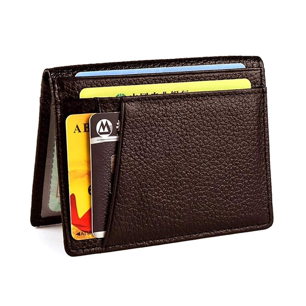 Ultra Thin Leather Credit Card Case, Credit Card Holder with ID Window, Slim Minimalist, Suitable for Daily Use, Wallets with 8 Card Slots a