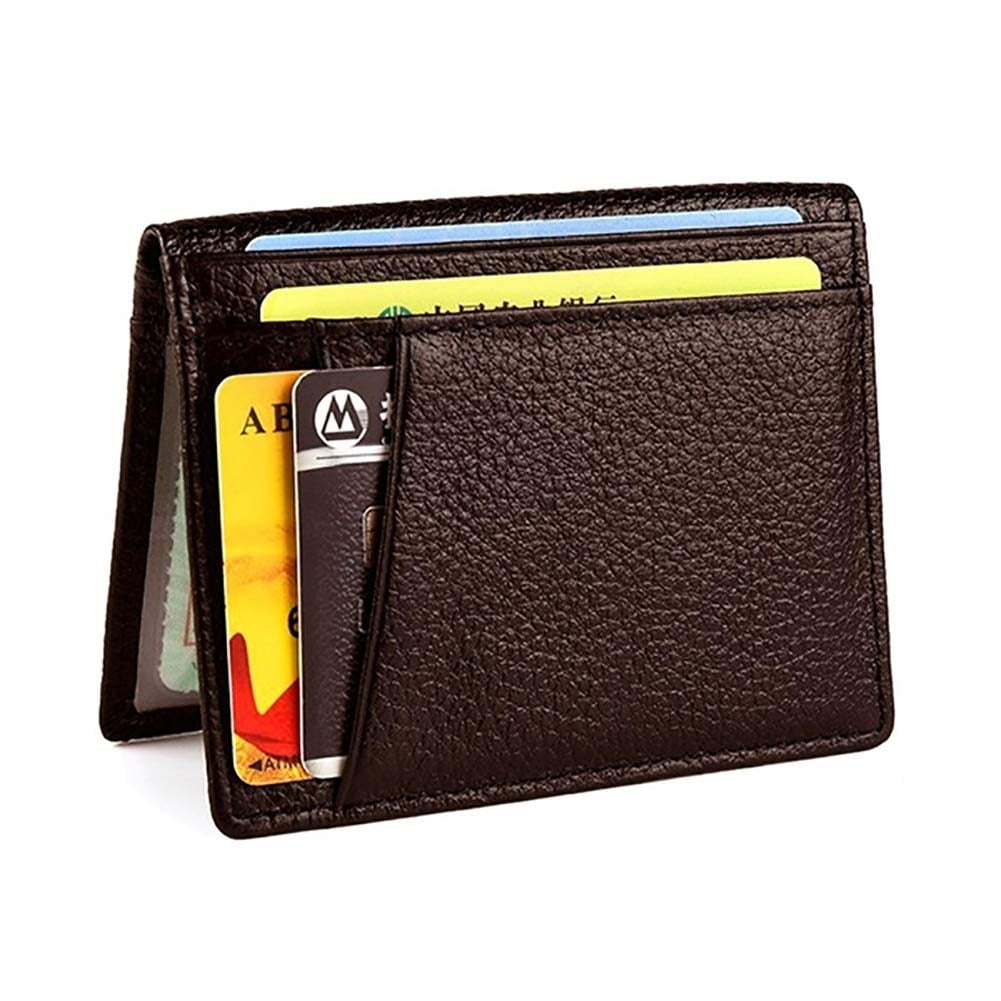 Ultra Thin Leather Credit Card Case, Credit Card Holder with ID Window, Slim Minimalist, Suitable for Daily Use, Wall...