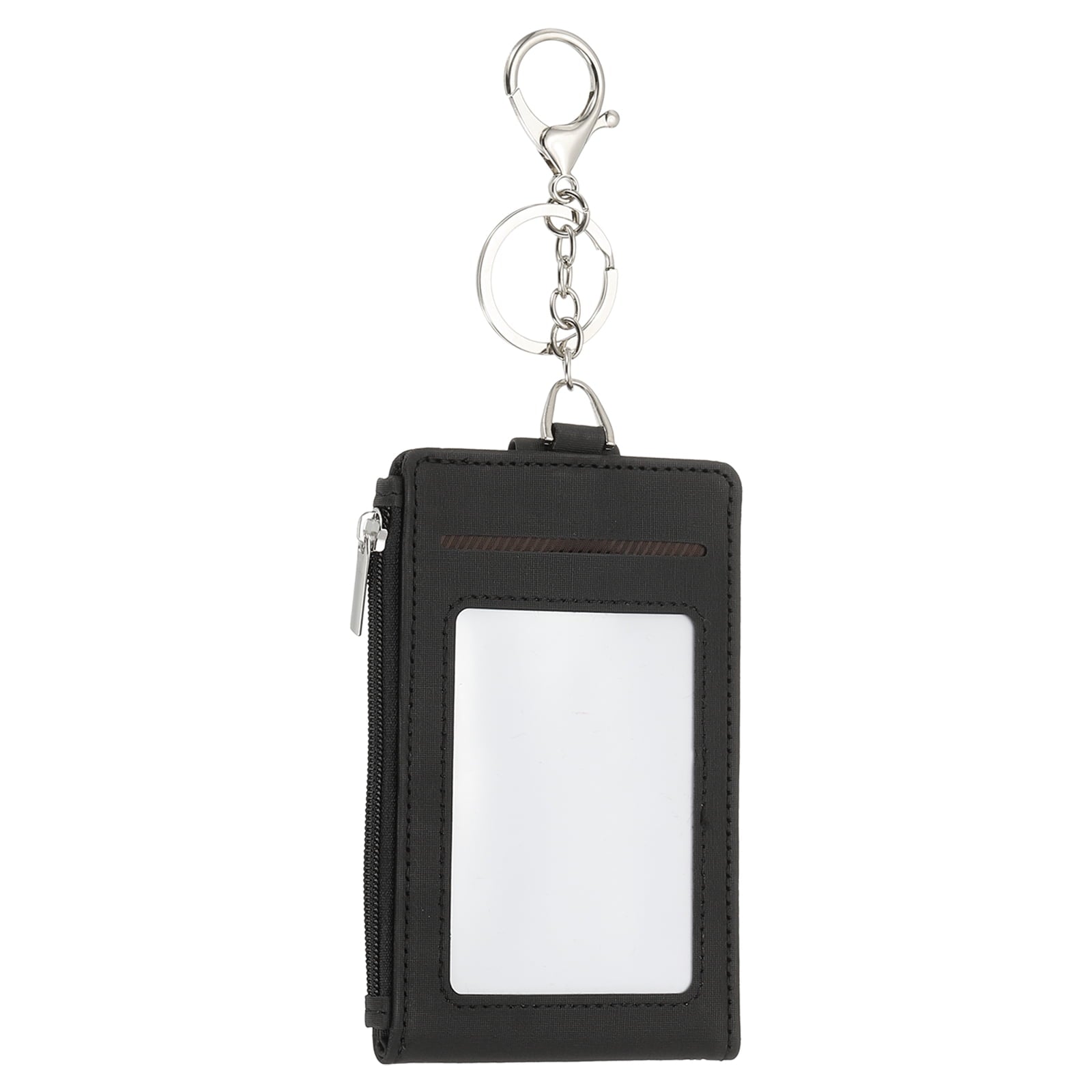 Card Holder Keychain Wallet, Leather RFID Blocking Credit Card Holder Slim Minimalist Wallet with Zipper Pocket for M...