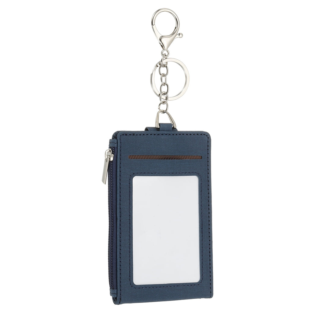 Card Holder Keychain Wallet, Leather RFID Blocking Credit Card Holder Slim Minimalist Wallet with Zipper Pocket for M...
