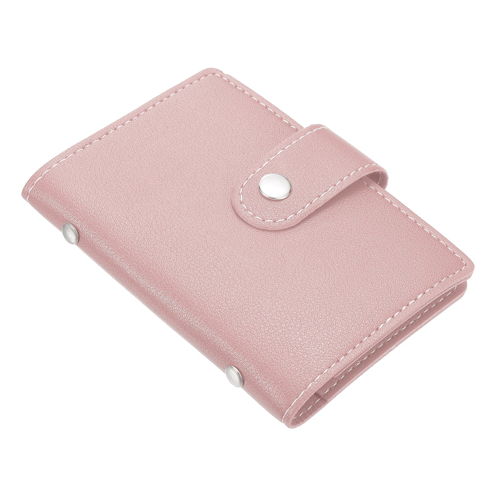 Credit Card Holder, 1 Pack Slim Wallet Leather Purse Business Cards Protector with 26 Card Slots, Pink
