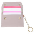 Leather Credit Card Holder, Slim Pocket Wallet for Women for Men with Detachable Keychain, Multi-Functional Dual-snap...