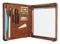 Vegan Leather Portfolio, Zippered Portfolio for Men, Letter Size Organizer Folder, Padfolio A4 Document Bag, Personal...