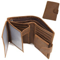 Vintage Men's Trifold Wallet Genuine Leather with RFID Blocking, Multiple Card Slots, ID Holder, Coin Pocket, Slim Mi...
