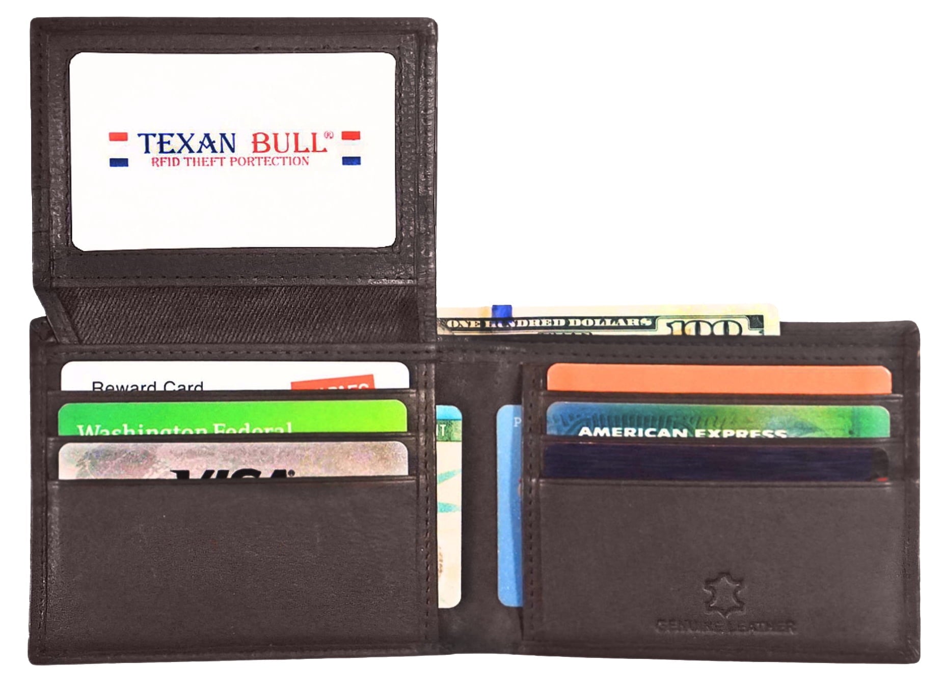 Wallet for Men-Genuine Leather RFID Blocking Bifold Wallet With ID Window