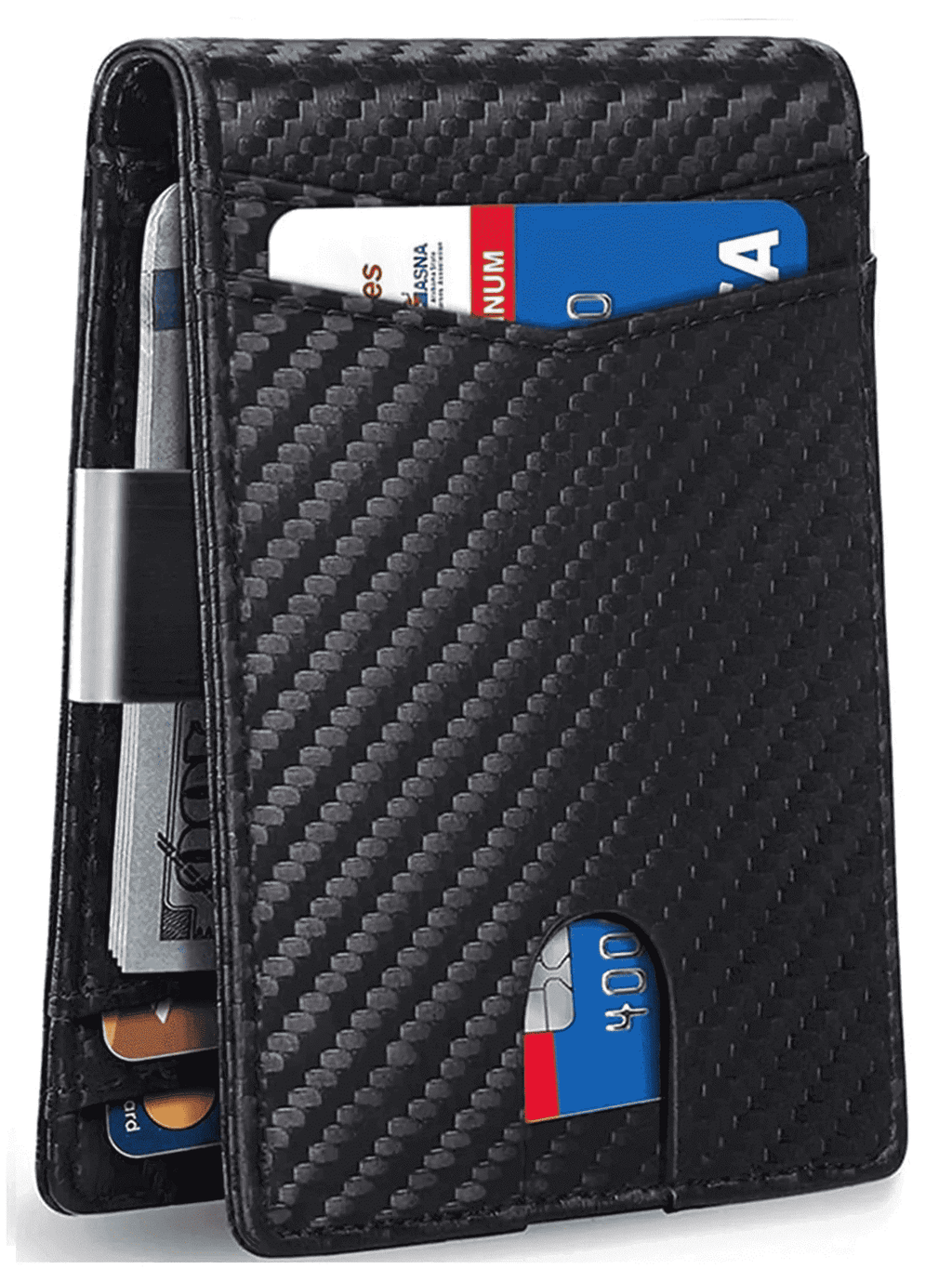 Wallet for Men Slim,Genuine Leather Mens Wallet RFID Blocking Credit Card Holder with Money Clip