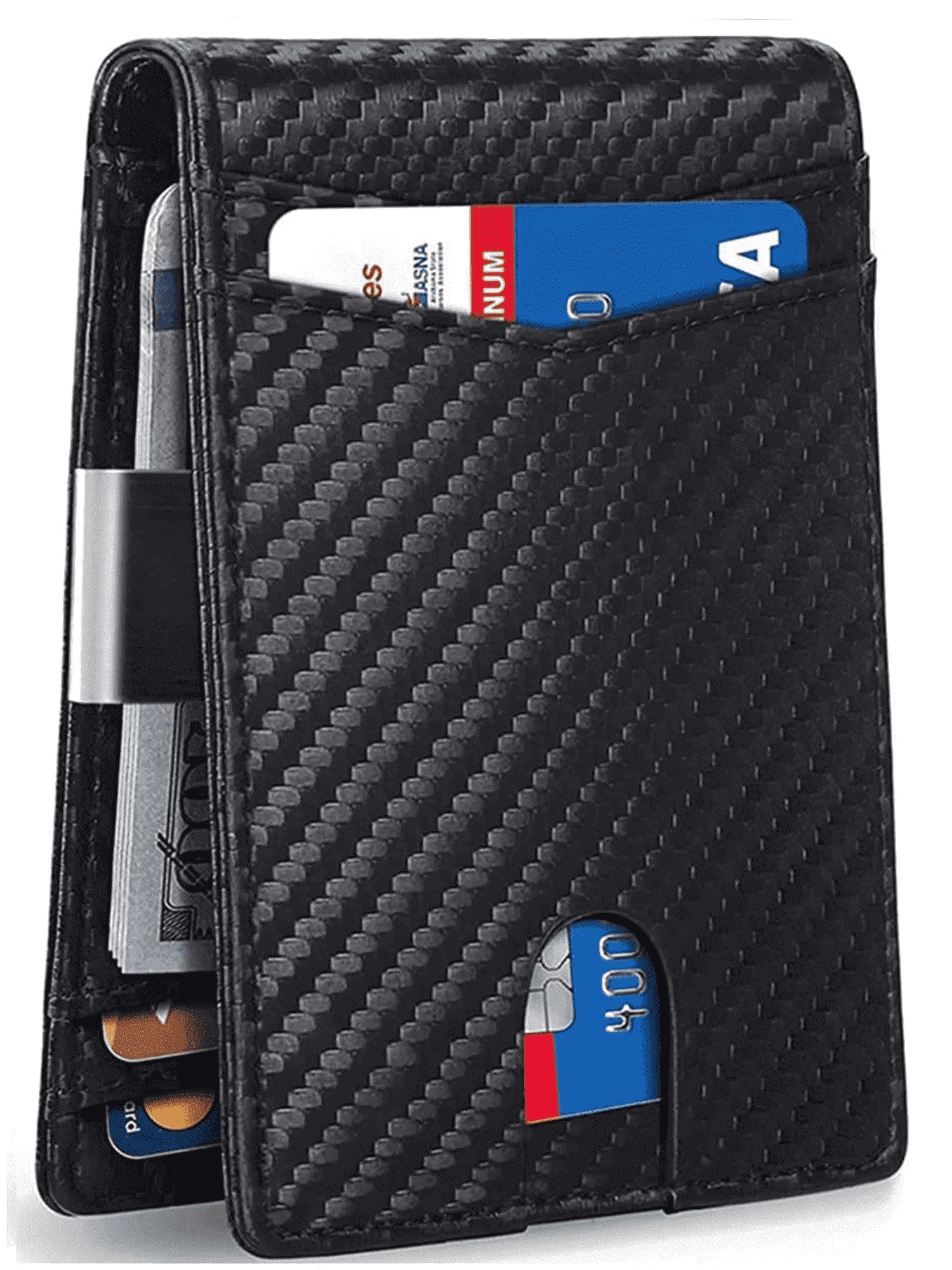 Wallet for Men Slim,Genuine Leather Mens Wallet RFID Blocking Credit Card Holder with Money Clip