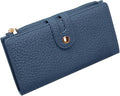 Wallets for Women Slim Leather Credit Card Holder RFID Blocking Bifold Thin Wallet with 4 Clear Windows Zipper Pocket