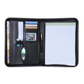Multifunctional Professional Business Portfolio Padfolio Folder Document Case Organizer A4 PU Leather Zippered Closur...