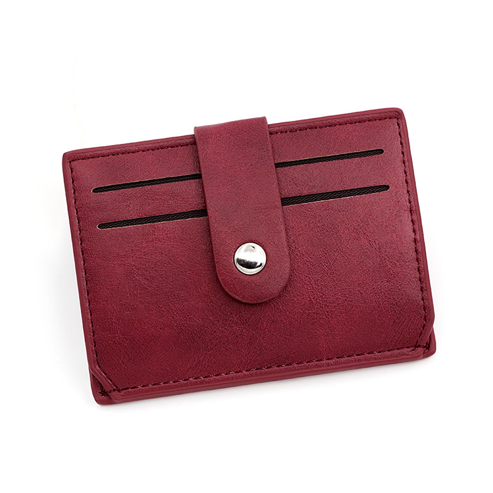 Womens Mens Faux Leather Slim Credit Debit Card Holder RFID Blocking Driver License Holder Zipper Pockets