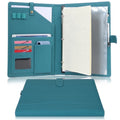 A4 PU Leather Portfolio Holder Ring File Document Case with Removable Binder Clipboard, Multi Pocket and Legal Pad fo...