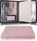 Wonderpool Travel Zippered Portfolio 3 Ring Binder A4 Padfolio Document Case with Removable Clipboard Legal Pad Holder, Business Office Scho