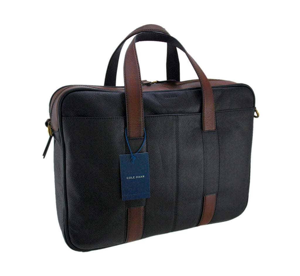 Zeckos Cole Haan Buchannon Leather Briefcase Travel Attache Case