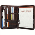 with 3 Ring Binder, Professional PU Leather Portfolio Organizer with tepad, Tablet & Phone Pocket, Business Resume Do...